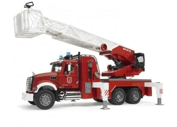 Bruder MACK Granite Feuerwehrfahrzeug mit drehbarer Leiter und Wasserpumpe