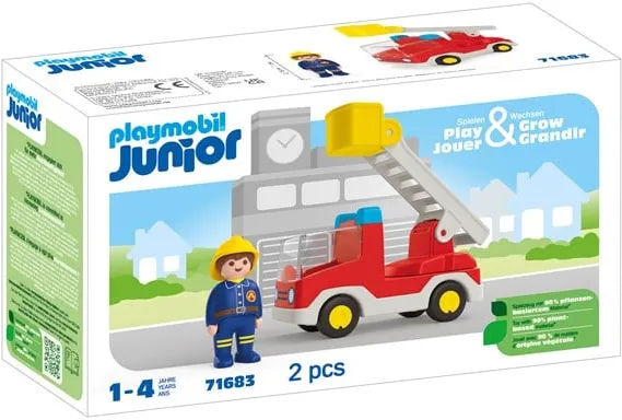 Playmobil 1.2.3 - Junior Feuerwehrwagen mit Leiter
