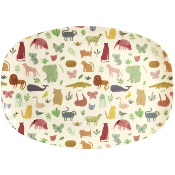 RICE Sweet Jungle Print Melaminteller für Kinder