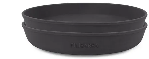 Filibabba Silikon-Teller 2er-Pack - Steingrau